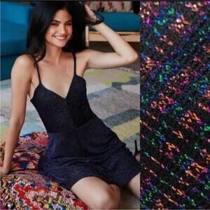 Cosmopolitan x Dress The Population Trista Metallic Violet Multi Dress - Small